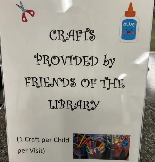 Crafts provided by the Friends of the Library