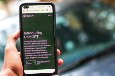 Webpage of ChatGPT is seen on the website of OpenAI, on a smartphone.