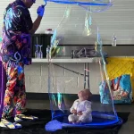 Rondini Bubble Show baby inside of bubble